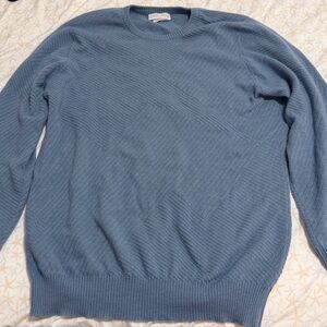 John Laing 100% Cashmere Blue Sweater Made in Scotland Size 44
